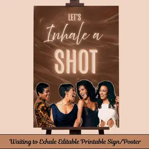 Waiting to Exhale Welcome Sign Poster, Cardboard Sign: 90's Theme Girls Night Canva Templates