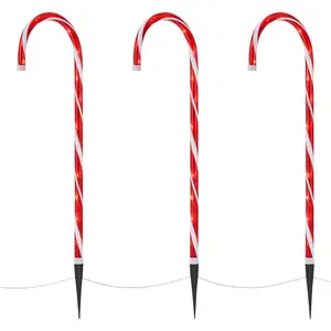 3 ft. Warm White Candy Cane LED Pathway Lights (Set of 3)