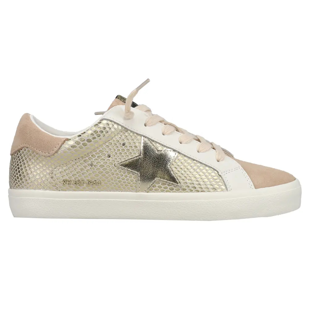 Vintage Havana Womens Constance Metallic Lace Up Sneakers Shoes Casual - Gold Vintage Havana Womens Constance Metallic Lace Up Sneakers Shoes Casual - Gold