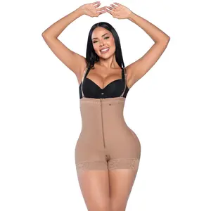 FAJA LA SEXY 7151 High Waisted Shapewear with Zipper Removable Bars & Adjustable Ties for Strapless Dresses Ultrainvisible Technology Womenswear Seamless Short