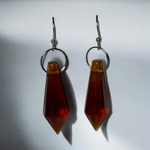 Ether Handmade Earrings Stainless Steel Tarish Resistant Pointed Crysyal Earring for Women