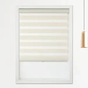 Modern Zebra Blinds Dual Roller Cordless Design Faux Linen Light Filtering UV Protection for Modern Homes | Shadisfy