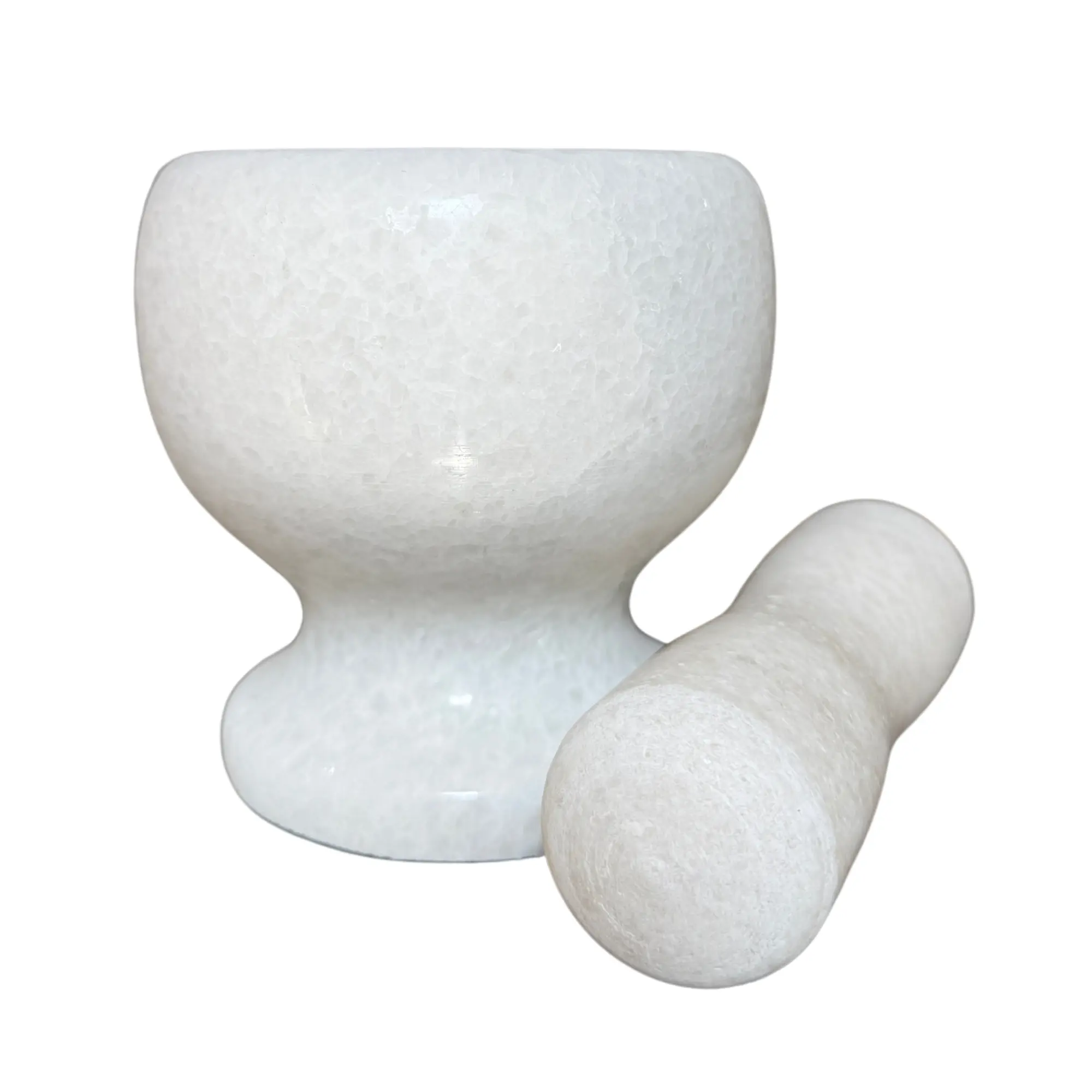 Natural Marble Mortar and Pestle Set, Stone Grinder Bowl for Spices, Herbs, Garlic, Guacamole, Salsa, and Nuts Molcajete Bowl for Kitchen & Cooking