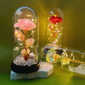 Colorful Rose Glow-In-The-Dark Plastic Cover, Glowing LED Lights Lucky Cat Home Decor Ornament, Perfect Gift for Valentine's Day, Christmas, Mother's Day, Birthday, Led Ambient Light, Ambient Led Lighting