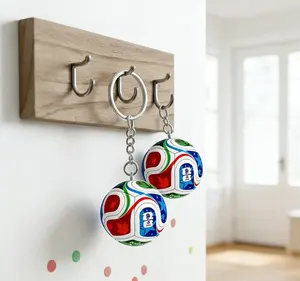 2PCS World Cup 2026 Football Keychain – 1.5 Inch Mini Soccer Ball, Backpack Charm, Sports Accessories Gift