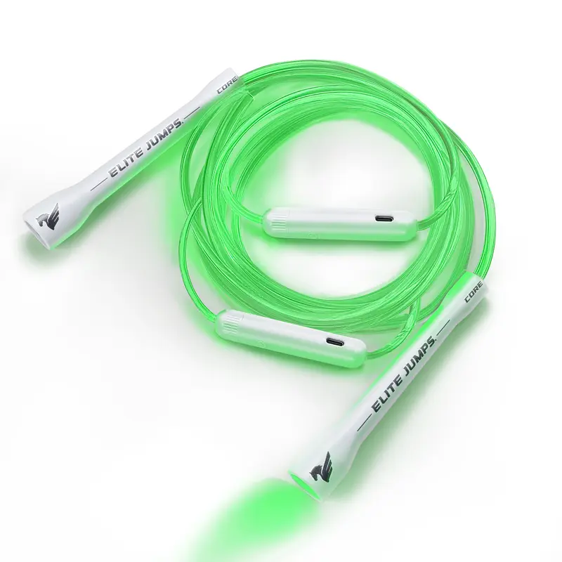 Elite Jumps - Light Show LED Jump Rope - For Kids & Adults - Durable & Lightweight - Adjustable Length & USB Rechargeable - Tangle-Free Jumping Rope for Fun & Exercise - 6 Vibrant Colors