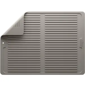 Gorilla Grip Patent Pending BPA-Free Silicone Dish Drying Mat for Kitchen Counter, Water Catching Ribbed Design, Easy Clean Waterproof Sink Liner, Heat Resistant, Fits Under Dry Rack