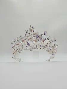 Lilac Butterfly Crown MF0014 Corona S - Elegant Design for Versatile Use in quinceanera