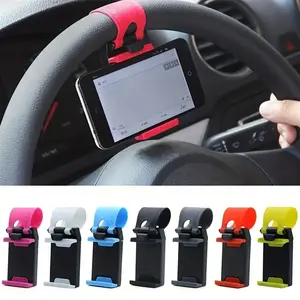 Car Steering Wheel Phone Stand - Suitable for All Vehicles, Ergonomic Design, with Adjustable Clamps, Durable Materials, Red and Black Color Options, Enhancing Driving Comfort and Easy Installation, Vehicle Accessories, Modern, Firm Grip