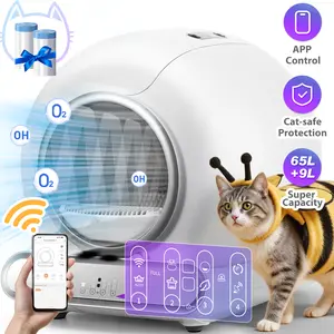 Famistar Intelligent Cat Care Master - Automatic Cleaning and Deodorization Remote Control Cat litter box with 2 Free Rolls Waste Bags