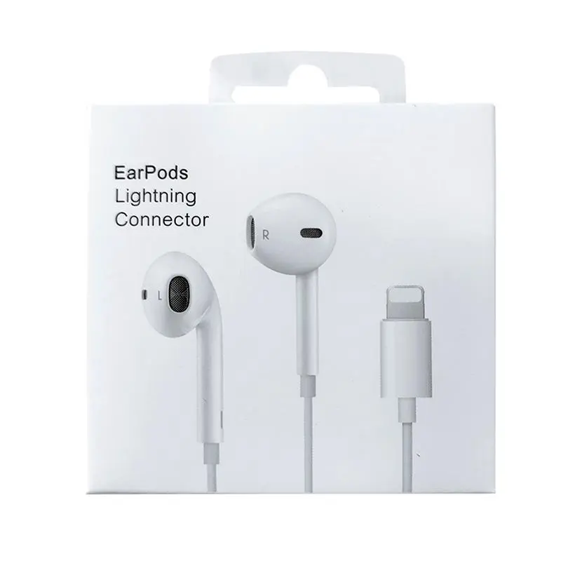 iPhone Lightning Port Headphones with Built-in Microphone, Volume Control, Audio Functionality - White, Versatile for Daily Use