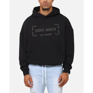 Saint Morta Repentant Heart Boxy Hoodie Black/Black