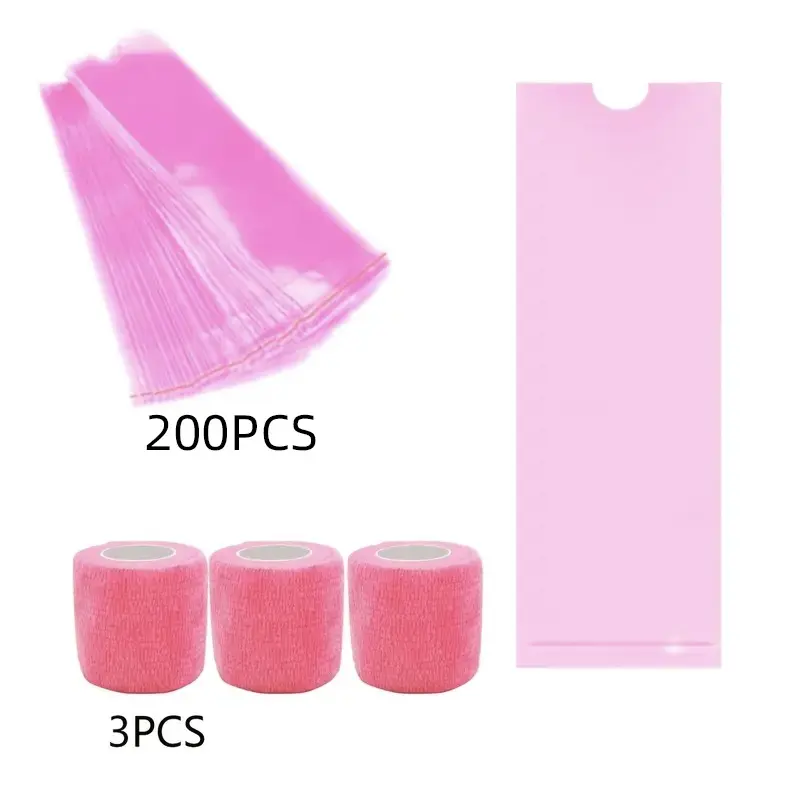 203pcs Tattoo Pen Bag Set with 3 Tattoo Bandages, Includes 200 Tattoo Pens, Plastic Material, Non-Flammable Liquid, No Ca Prop 65 Warning, Tattoo Equipment Supply, Tattoo Supplies