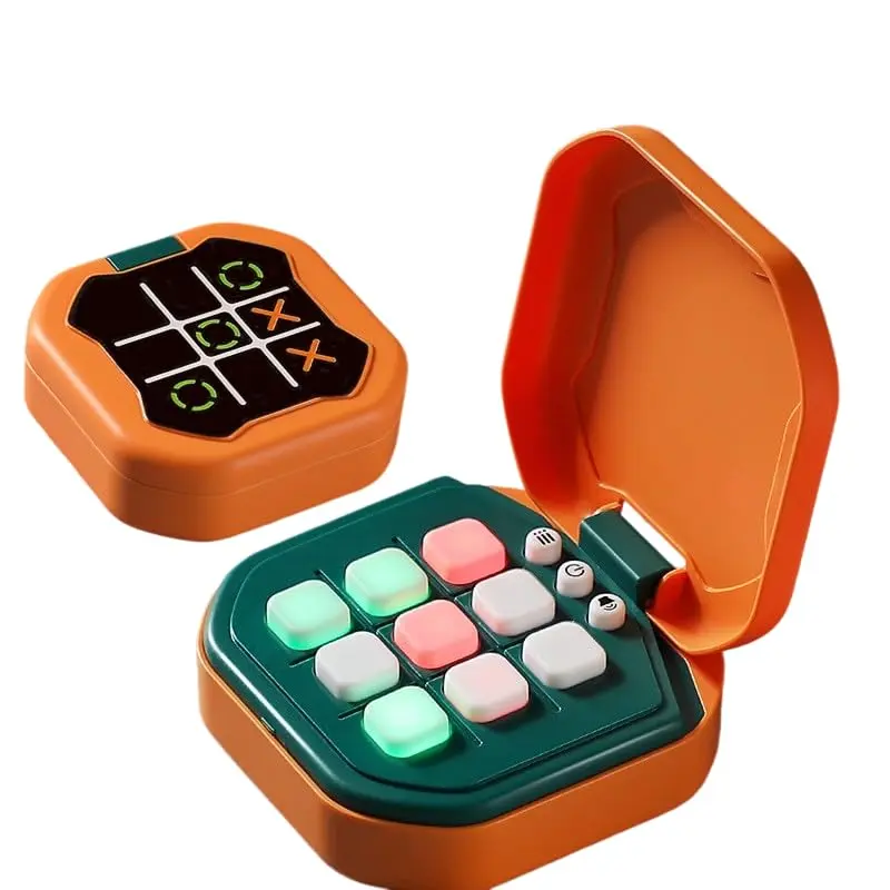 Electronic Tic-Tac-Toe Game,7-In-1 Handheld Digital Puzzle Toy with Board, Tabletop Games, Portable Travel Brain Teaser Gift for Kids & Adults