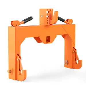 COSTWAY - 3-Point Quick Hitch with 5 Level Adjustable Bolt for Farming-Orange