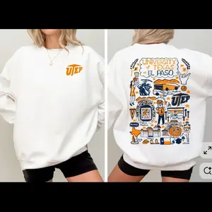 Custom University Hand Sketched Graphic Sweatshirt - White Color, Personalized College Crewneck, Game Day Sports Pullover, Cozy Vintage-Style Top