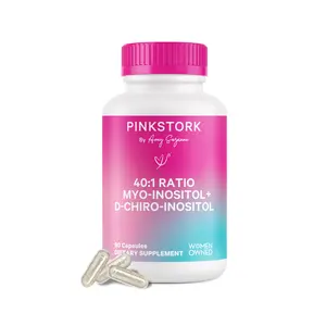 Pink Stork 40:1 Myo-Inositol + D-Chiro Inositol 90 Capsules Healthcare Vitamins Supplement for Women Gluten-Free Organic Diet Friendly