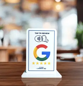 Multi-Platform NFC Review and Engagement Stand – Boost Google Reviews, Increase Instagram Follows, and Simplify Yelp Feedback with a Sleek, Touch-Free Smart Solution for Businesses