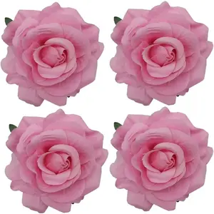 La Homein 4pcs/Pack Fabric Rose Hair Flowers Clips Mexican Hair Flowers Hairpin Brooch Headpieces