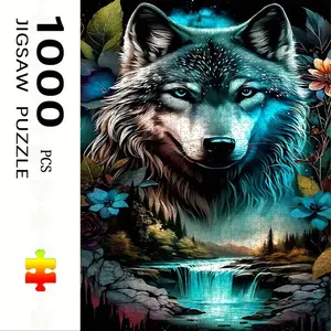 1000 Piece Wolf Nature Theme Puzzle, Large Adult Family Interactive Toy, DIY Home Decor Brain Challenge, Holiday Scene, Perfect Gift