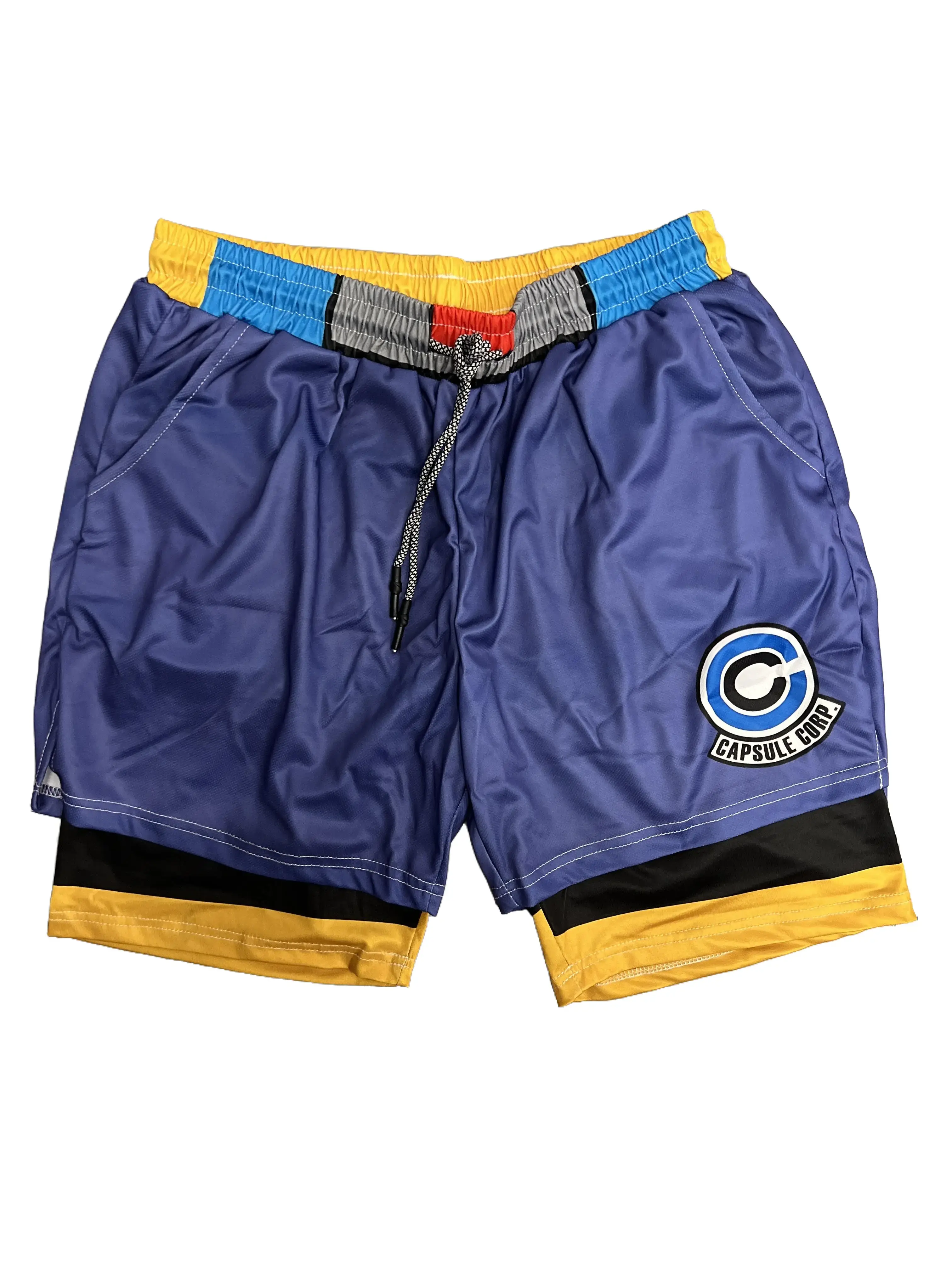 Anime Future Trunks Men's Shorts Performance Shorts Summer Double Layer Beach Pants Fitness Training Pant Sports