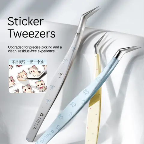 JoyJolly NILIYA Long Angled Precision Hand Tweezers - Unisex Hand Tools for DIY Crafts, Precise Picking, C-Themed Scene Creation for Craft Enthusiasts