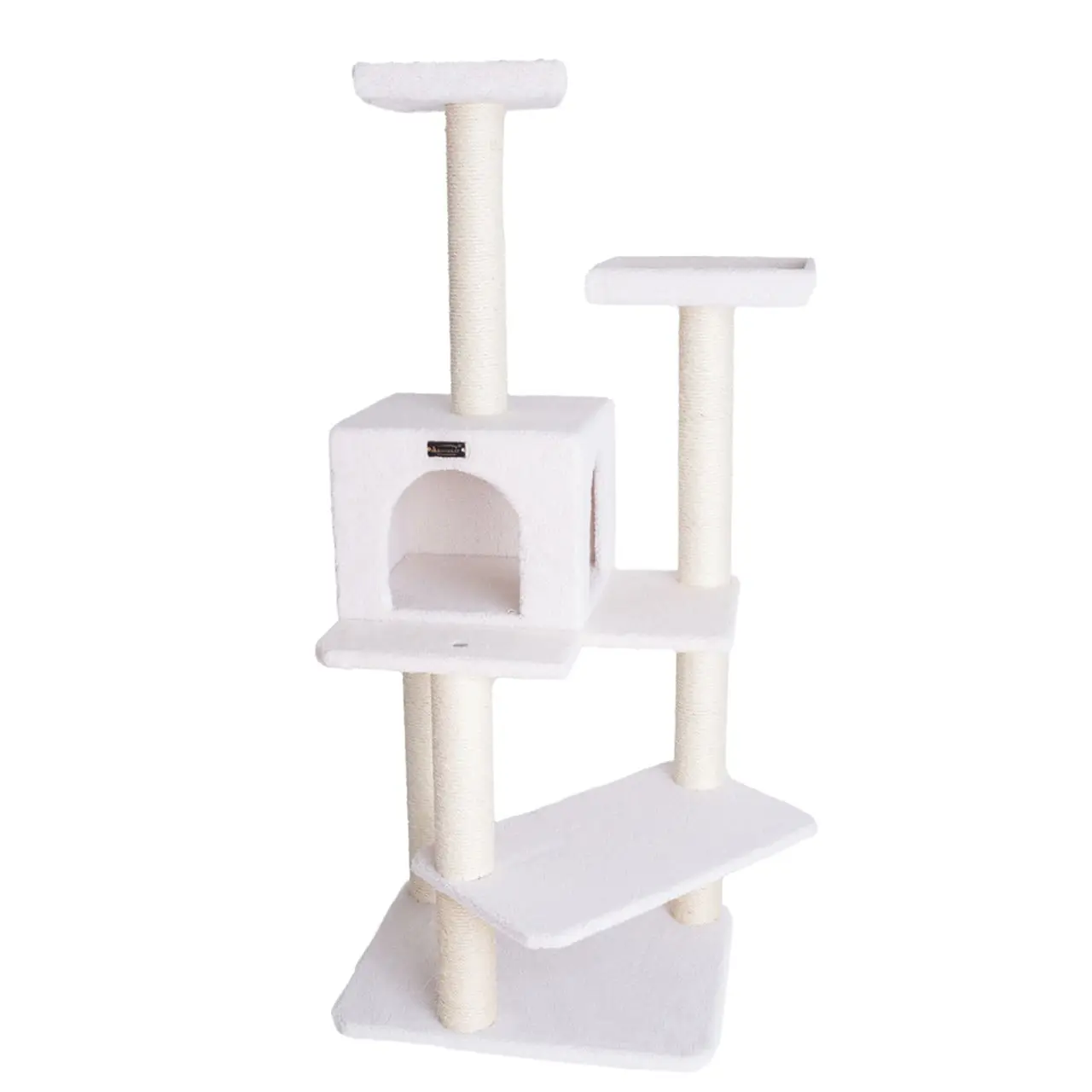 Armarkat Classic Cat Tree - 28"(l)x25"(w)x57"(h), Ivory, 40 lbs, Easy to Assemble, Environmentally Friendly, Faux Fleece Cat Furniture Scratching Post