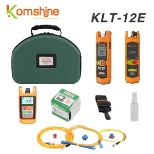 Optic Fiber Loss Tester OPM Optical Fiber Loss Test Kit Komshine KLT-12E + Optical Power Meter KPM-11 (-70~+10dB) + Singlemode Optical Light Source + VFL + FOCP Fiber Cleaner+ 1 Meter Jump Cable
