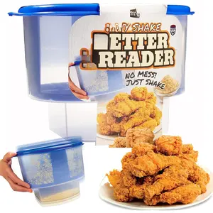 The Original Better Breader Bowl All-in-One Mess-Free Batter Breading Station- Pour in Seasonings Add Meat Fish or Veggies & Shake for Perfect Coating- Great for Parties- Made in the USA