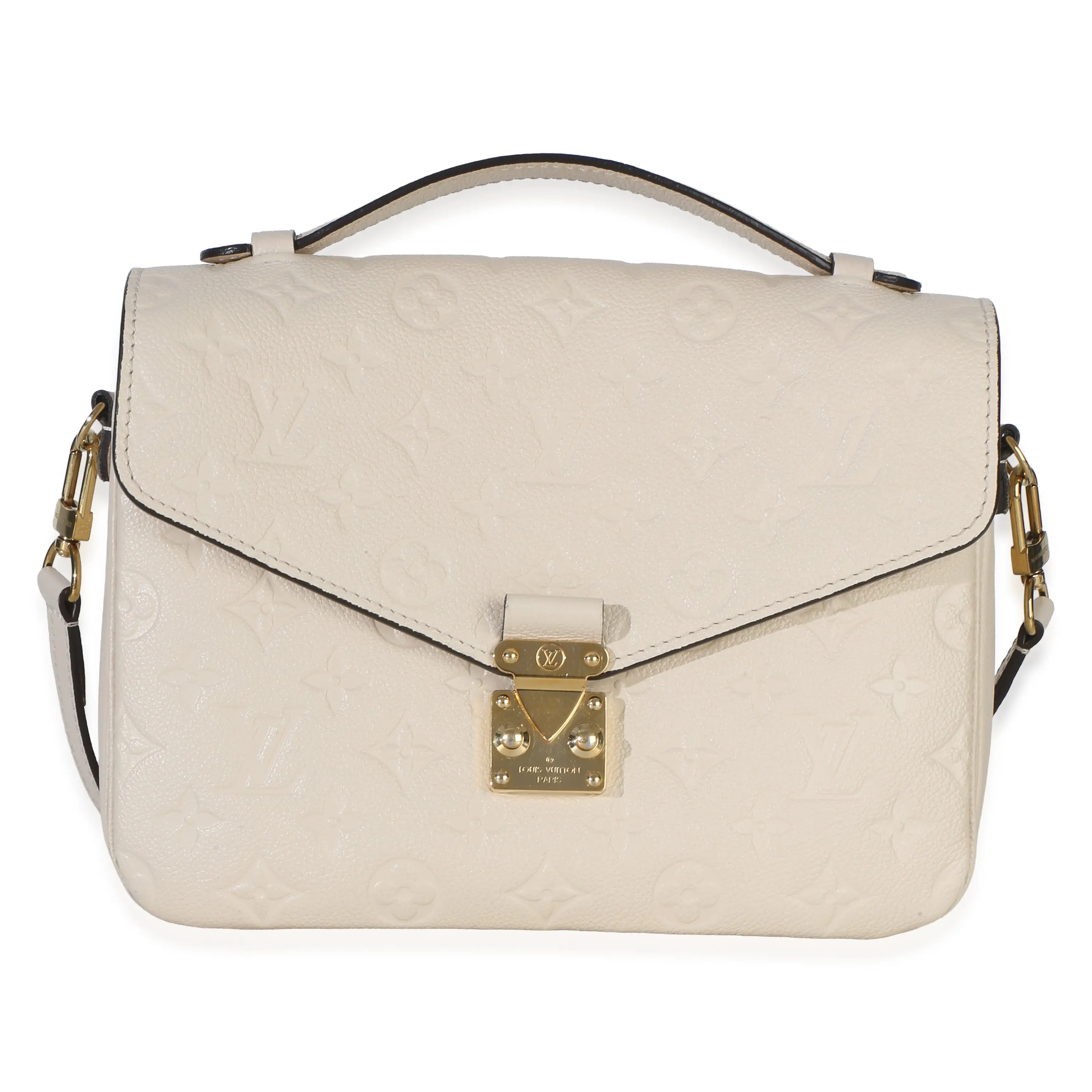 Pre-owned Leather Shoulder bags Creme Empreinte Pochette Metis