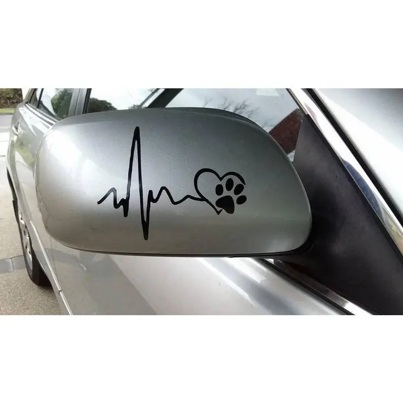 Lifeline paw Sticker, Heart and Paw Dog Car Sticker, Heartbeat Window Vinyl Decal, pawprint Paw print, Cat love, Animal lover gift, cat mom