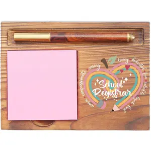 School Registrar Sticky Note Holder, Appreciation Gift for School Registrar, Educational Desk Organizer for Teacher, Principal, Education Professionals EDP181