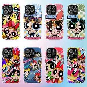 Y2K P-Powerpuff Girls Phone Case 90s Cartoon Aesthetic Design with Blossom Bubbles & Buttercup Compatible for iPhone 17 16 15 14 13 12 11 and for Samsung S21-S25 Ideal Gift for Cartoon Fans