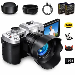 6K Vlogging Camera 84MP Digital Camera for Photography and Video Y2K Portable Camera with 3 Inch Touchscreen 18X Digital Zoom 16GB Card 2 Batteries Summer Gift Fathers Day Gift for Teens Beginners