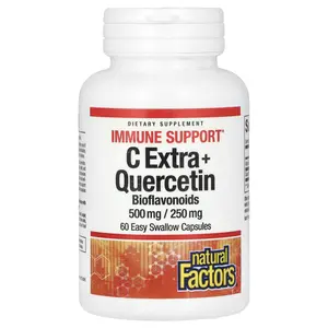 Natural Factors C Extra + Quercetin, 500 mg/ 250 mg, 60 Easy Swallow Capsules