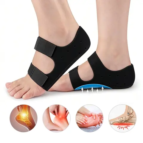 Foot Arch Cushion Gel Heel Pads Support Silicone Protection Sleeve, Plantar Fasciitis Achilles Tendonitis , 2 in 1  Foot Care