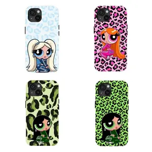 Y2K Fashion Powerpuff Girls Phone Case, 90s Cartoon Girly Aesthetic, Tough Shockproof Protective Cover, Compatible with iPhone 11-17 Pro Max/Plus and Samsung Galaxy S23-25, Gift for Her Him