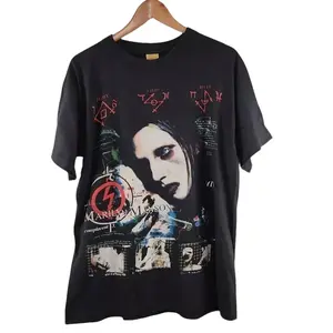 1996 Marilyn Manson Antichrist Superstar Cotton Unisex Tshirt, 1 Count Casual Short Sleeve Crew Neck T-shirt For Summer, Gift For Men's and Women's