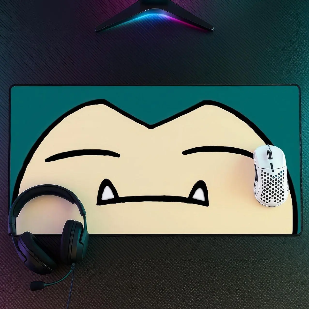 Cute Sleepy Snorlax Monster Mouse Pad, Kawaii Cartoon Desk Mat, Minimalist Gaming Mouse Pad, Cozy Aesthetic  Desk Mat, Cute Gamer Gift Percy