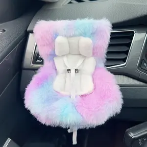 2025 New Doll Car Seat for 17cm LABuu Dolls with Air Vent Clip and Desktop Stand, Cute and Functional Car Ornament for Blind Box Doll Fans