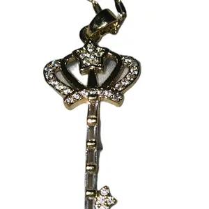Stainless Steel Crown Key Necklace