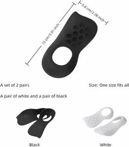Arch Support Insoles for Men and Women - Plantar Fasciitis Relief, Flat Feet Orthotic Inserts for Over Pronation, High Arch, Heel Pain - Sport & Work Shoe Insoles, Black and White, 2 Pairs