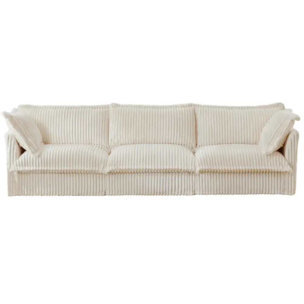 Pierce Slipcovered 3-Seater Corduroy Sofa with Suppleness Armrests