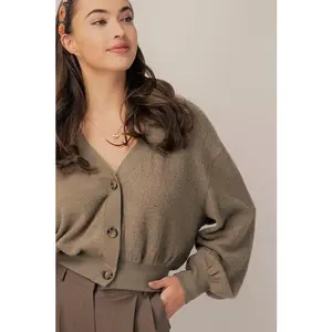 Olive Cropped Cardigan