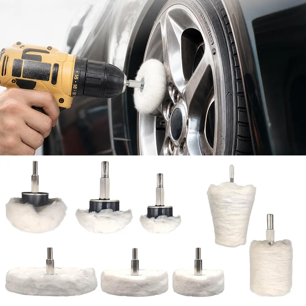 A Set of 8/6 Pcs Buffing Wheel for Drill,Buffing Pad Polishing Wheel Kits,Wheel Shaped Polishing Tool for Metal Aluminum,Stainless Steel,Chrome,Jewelry,Wood,Plastic,Ceramic,Glass,Tools & Hardware
