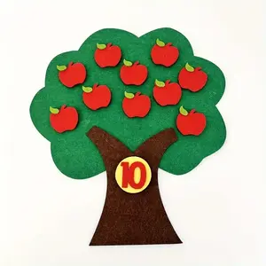 Felt Apple Tree Cognitive Toy for Kids Ages 1-10, Math Learning Material for Kindergarten Classroom, Educational Teaching Tool, Visual Learning Tools