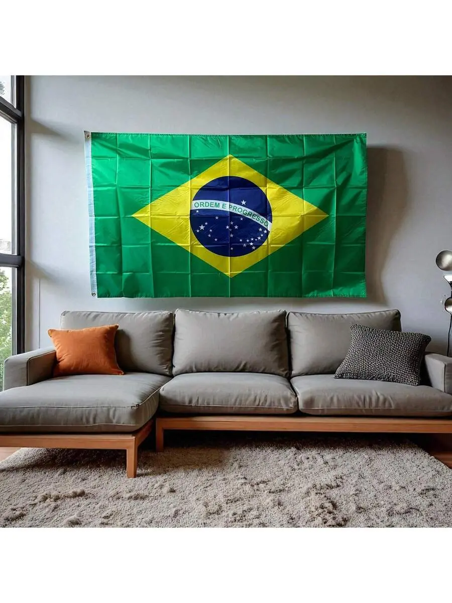 5.5"X8.2" Hand-Held Small Brazil National Flag, 20pcs/Set 20ft Brazil Rope Flag, Brazil Window Hanging Flag, Suitable For Football Sports, Garden Decoration