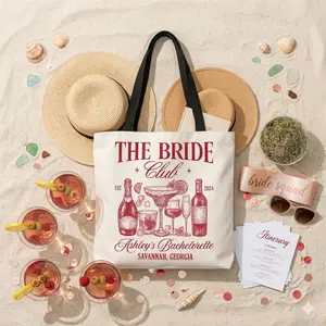 Custom "The Bride Club" Bachelorette Party Tote Bag – Personalized with Bride's Name & Location