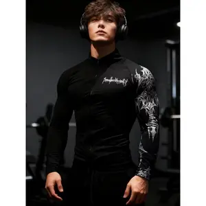 Men's Breathable Long Sleeve Jacket, Quick-Dry Lightweight Design, Slim Fit, Ideal for Fitness, Basketball, Cycling, Hiking, Outdoor Adventure, Athlete Jackets