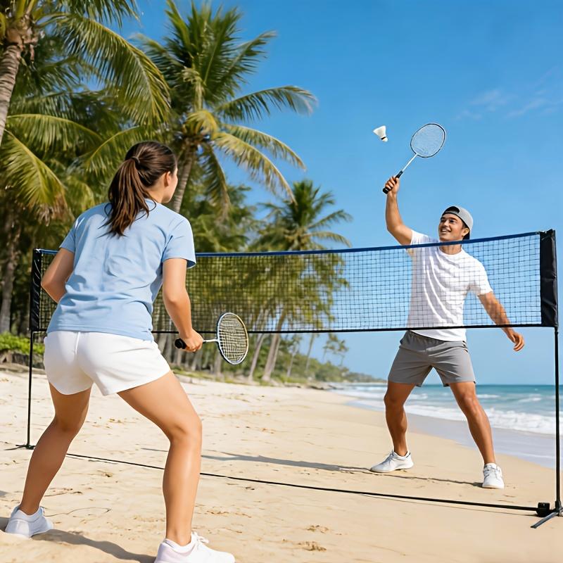 Professional Grade Portable Badminton Volleyball Net Adjustable Height & Tension with Premium Carry Bag, Weather-Resistant for Outdoor, Pool, Backyard Use And Indoor Court Games